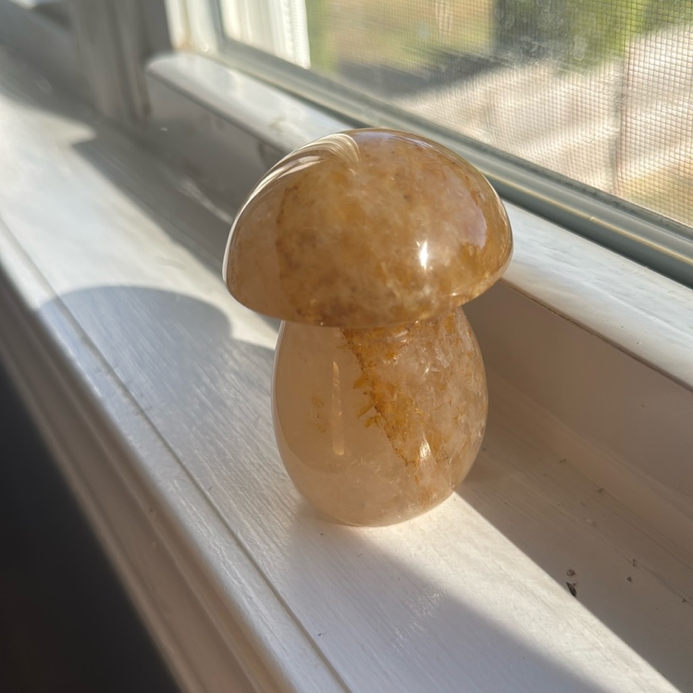 Citrine crystal mushroom